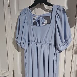 Chic Blue Puff Sleeve Dress by Listicle